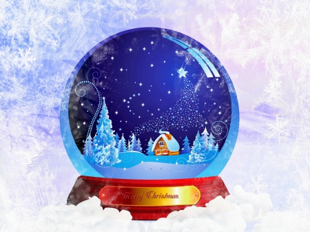 Merry Christmas - Winter, Snow, Snow Globe, Merry Christmas