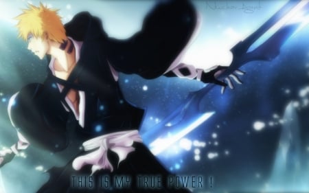 Ichigo Kurosaki - Ichigo Kurosaki, brown eyes, anime, sword, kimono, cool, weaon, male, Shinigami, awesome, bleach, weapon, orange hair, anime boy