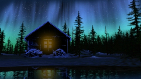 ~*~ Magic Winter Night ~*~ - aurora borealis, northerns lights, winter, magic winter night