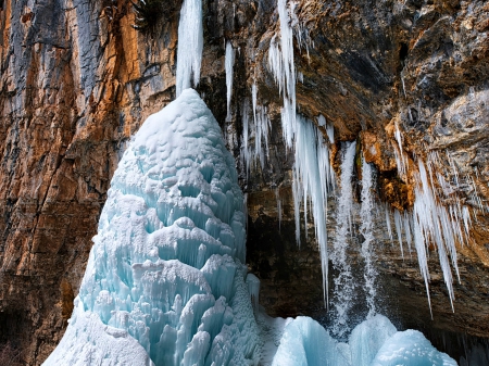 Frozen Waterfall - winter, nature, ice, waterfall