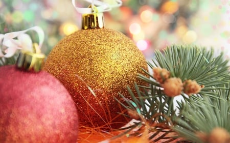 Christmas - nice, new year, photography, colorful, balls, pretty, cold, holiday, background, winter, lovely, christmas, merry christmas, snow, beautiful, photo, decoration, happy