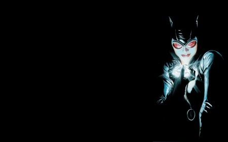 Catwoman - catwoman, mask, black background, characters, marvel comics, suit