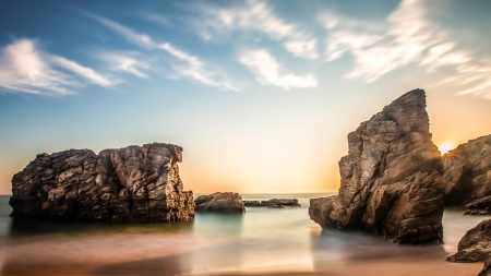 Beach - sunset, nature, ocean, sand, Beach