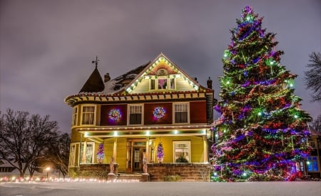 Christmas - pretty, snow, photo, happy, holiday, merry christmas, nice, winter, decoration, beautiful, balls, photography, lovely, christmas, colorful, new year, cold, background