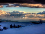 beautiful winter farm landscape hdr