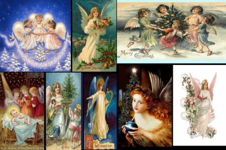 Christmas Angels 2 - female, wings, angels, fantasy, christmas