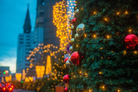 Christmas - nice, new year, photography, colorful, balls, pretty, cold, holiday, background, winter, lovely, christmas, merry christmas, snow, beautiful, photo, decoration, happy