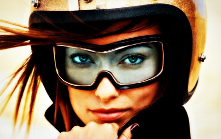 Olivia Wilde - hat, blue, girl, orange, caps, actress, glasses, Olivia Wilde, woman