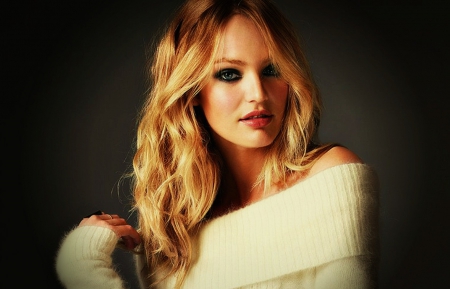 Candice Swanepoel - white, woman, girl, black, candice swanepoel, model, blonde