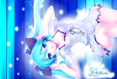 Hatsune Miku - long hair, hatsune, miku, pretty, vocaloid, girl, blue