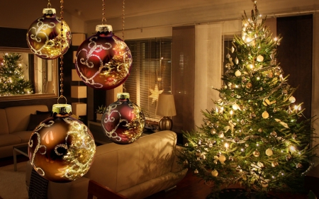 Christmas - nice, new year, photography, colorful, balls, pretty, cold, holiday, background, winter, lovely, christmas, merry christmas, snow, beautiful, photo, decoration, happy