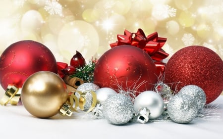 Christmas - pretty, snow, photo, happy, holiday, merry christmas, nice, winter, decoration, beautiful, balls, photography, lovely, christmas, colorful, new year, cold, background