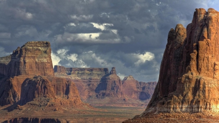 fantastic mighty canyon - cliffs, clouds, canyon, rocks