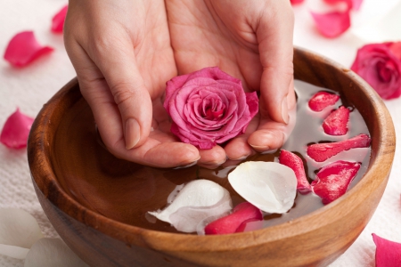 Spa - petals, abstract, soft, hands