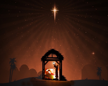 A Star To Follow - christmas, mary, manger, baby