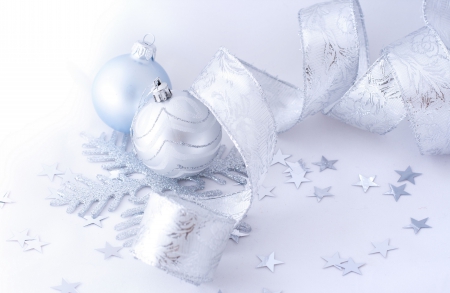 * White and pure * - sparkle, white, decoration, ribbon, pure, stars, Christmas, Merry Christmas