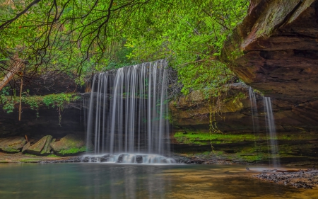 exotic waterfall - forests, waterfalls, water, nature