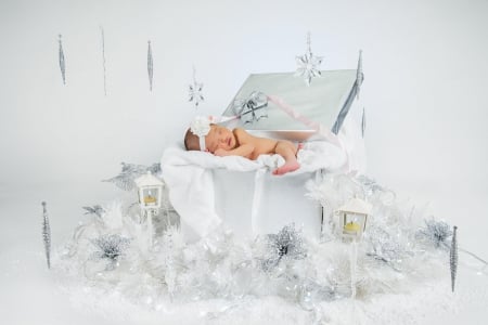 Christmas baby - pretty, snow, photo, happy, holiday, merry christmas, nice, winter, decoration, beautiful, balls, photography, lovely, christmas, colorful, new year, cold, background