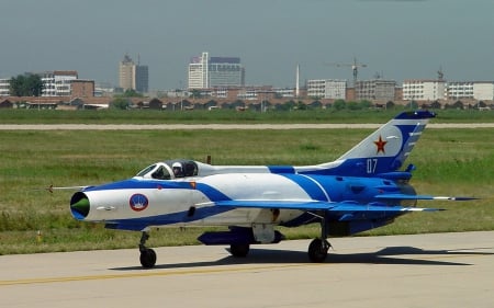 Chengdu J-7 - jet, jets, chuinese air force, chinese air force, chengdu j7