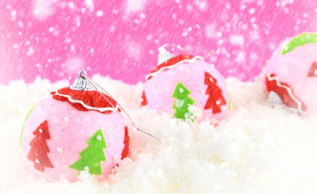 Christmas Balls - balls, christmas balls, xmas, merry christmas, pink, magic christmas, christmas