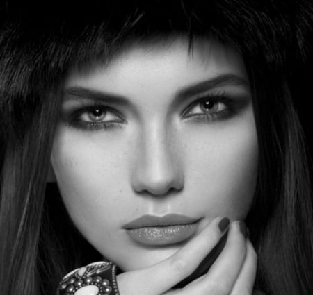 look - black, lips, white, people, photography, eyes, face