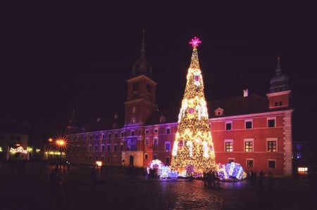 Christmas - Poland - Warsaw - Royal Castle - nice, new year, photography, colorful, balls, pretty, cold, holiday, background, winter, lovely, christmas, merry christmas, snow, beautiful, photo, decoration, happy