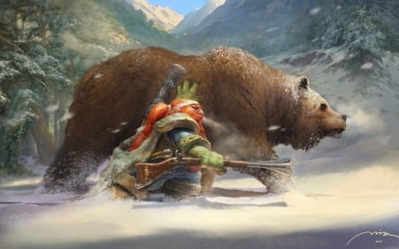 world of warcraft - forests, guns, snow, mountains, world of warcraft