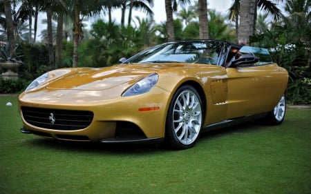 Ferrari Concept Pocket Moteur - cars, ferrari, concept, gold