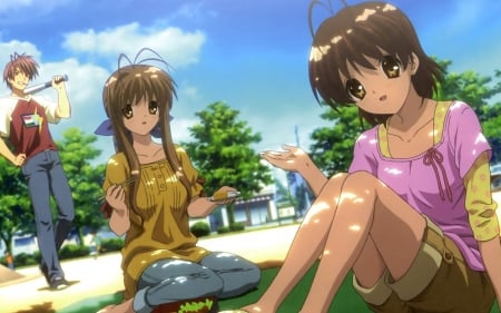 Girls & Boys in Picnic - timepass, fun, picnic, anime, tea time, cute, outdoor, enjoying