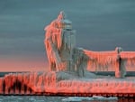 Sunset on Frozen Lighthouse