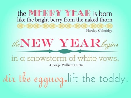 MERRY YEAR - new, toddy, merry, year