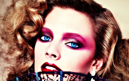 Constance Jablonski - woman, beauty, fan, girl, eyes, make-up, constance jablonski, model, pink, blue