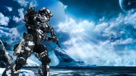 Path to Valhalla - sky, shines, hazop, halo, camouflage, valhalla, armor, military