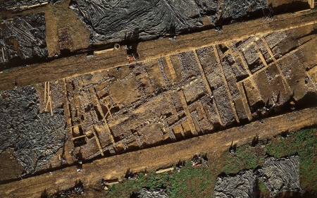 Detail of the Gallo-Roman ruins at Pontchartrain, Yvelines Department, France - Yvelines Department, France, Pontchartrain, Gallo-Roman