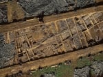 Detail of the Gallo-Roman ruins at Pontchartrain, Yvelines Department, France