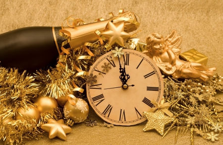 Happy New Year - happy new year, celebration, clock, midnight