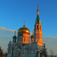 fabulous orthodox church at sunset