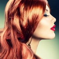 Hair bright red