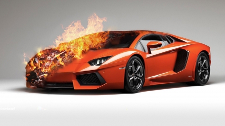 lamborghini aventador coupe - fast, lamborghini, flames, supercars, cars, wallpaper, art, coupe, car, artwork, aventador, concept