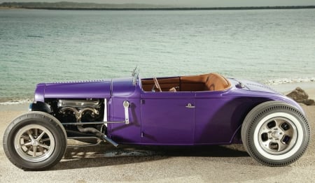 Model A Roadster - classic, purple, 1930, hotrod