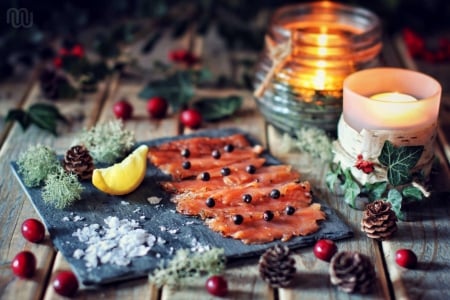 *** Holiday food *** - food, candles, holidays, happy