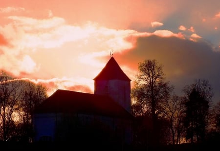 Sunset. - sunsets, architecture, nature, others