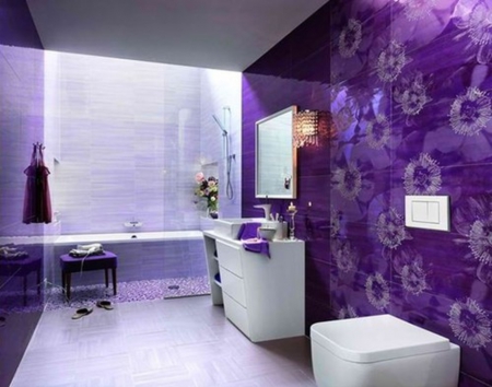 violet style - violet style, luxurious, beauty, bath, inside, fashion