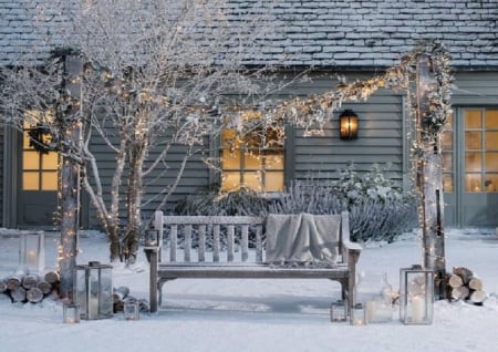 * - winter, decoration, romantic, beautiful, photography, snow, holidays, yard, peaceful