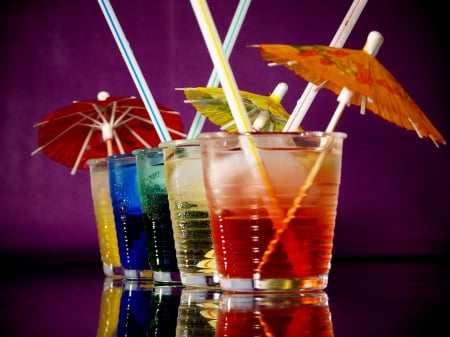 Colourful Cocktails - cocktail, drink, colours, colourful