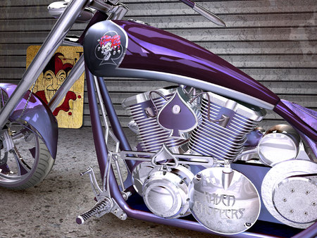 Bike - motorbike, bike, abstract, purple, 3d