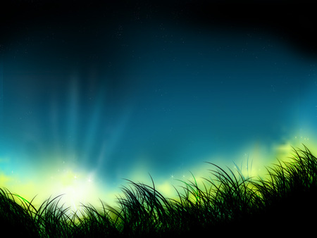 Sunrise - glow, grass, sunrise