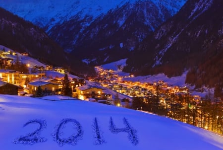 Happy new year - holiday, beautiful, happy new year, cheers, 2014, lovely, mountain