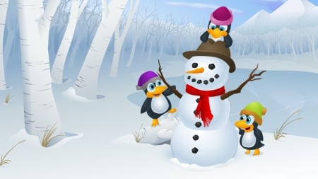 *** Happy Holidays *** - happy, new, penguins, holidays, snowman, year