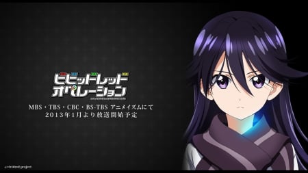 Rei Kuroki - rei, vividred operation, rei kuroki, purple scarf, anime, anime girl, kuroki